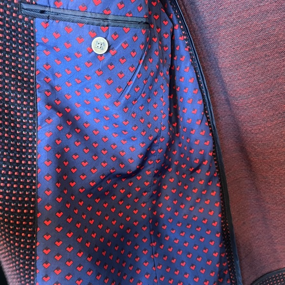 Scotch & Soda Sportscoast Blazer Mens Plaid Red and Dark Blue XL - Picture 6 of 8